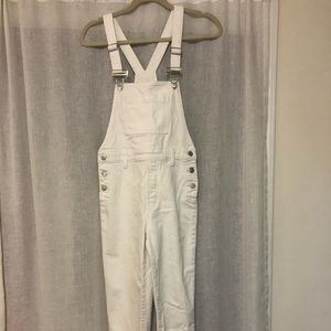 J brand white denim overalls